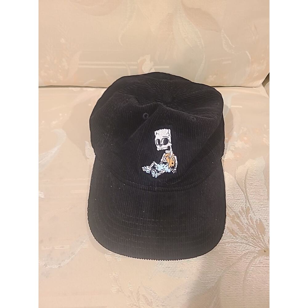 The Simpsons Bart Skeleton Corduroy Hat Cap Adult Adjustable Black